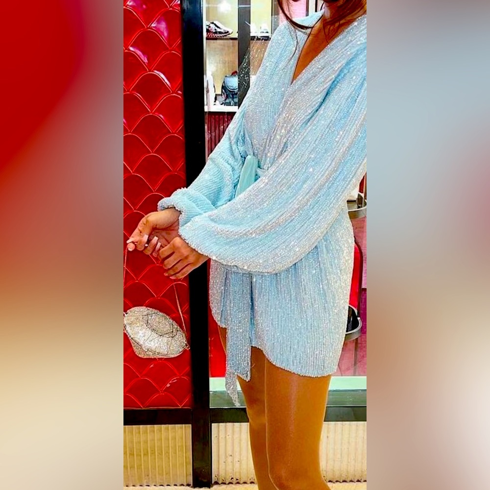 Retrofete XS Gabrielle Robe Dress Baby Blue